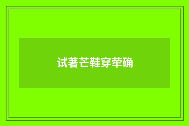 试著芒鞋穿荦确