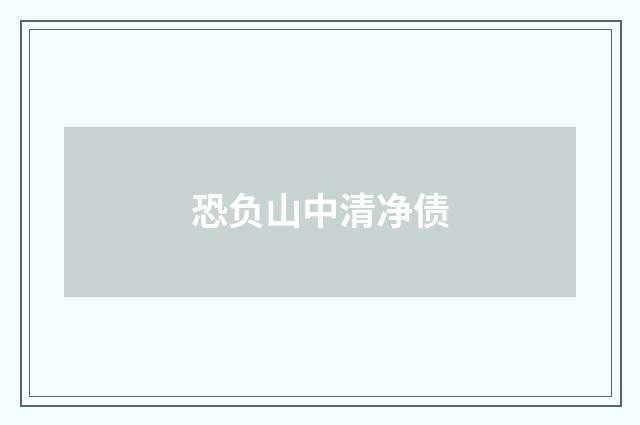 恐负山中清净债