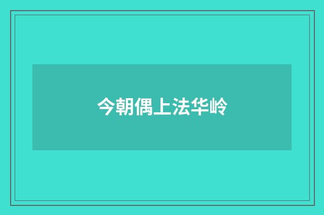 今朝偶上法华岭