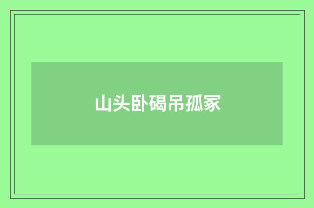 山头卧碣吊孤冢