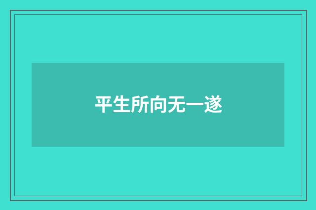 平生所向无一遂