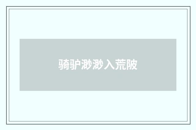 骑驴渺渺入荒陂