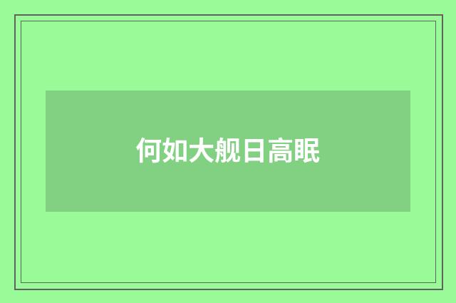 何如大舰日高眠