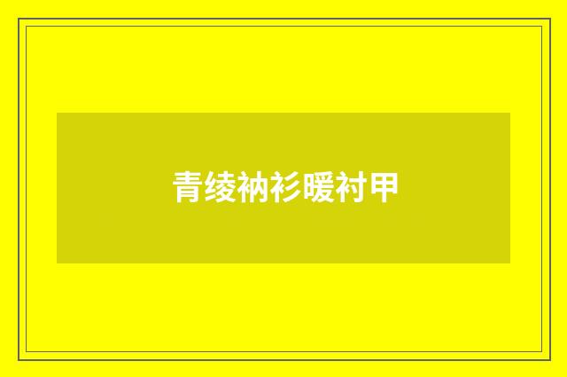 青绫衲衫暖衬甲