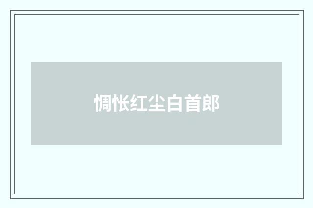 惆怅红尘白首郎