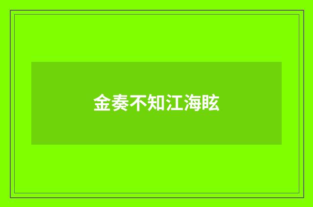 金奏不知江海眩