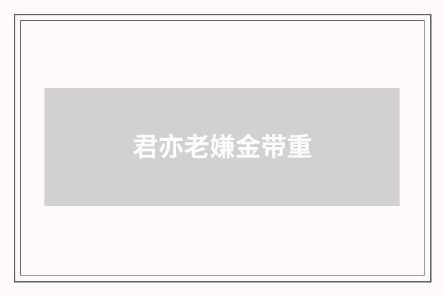 君亦老嫌金带重