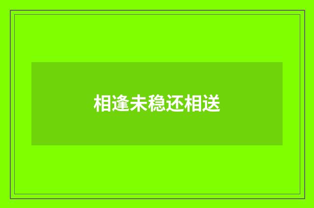 相逢未稳还相送