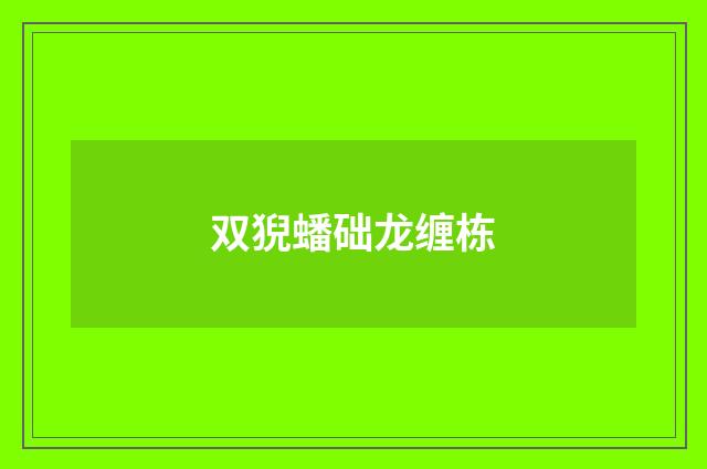 双猊蟠础龙缠栋