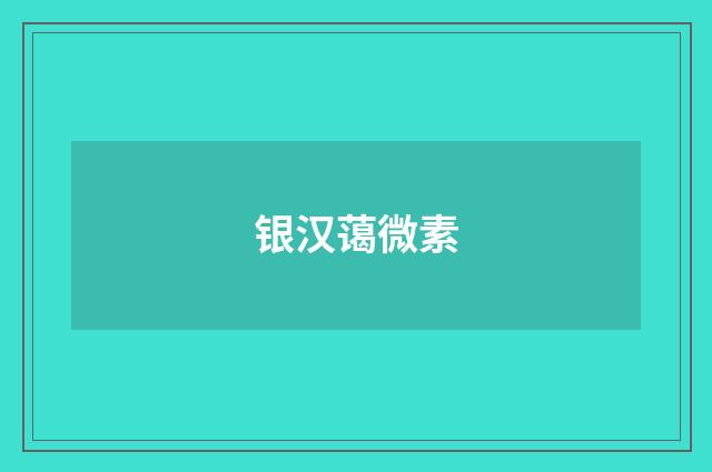 银汉蔼微素