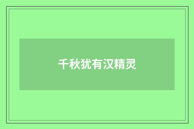 千秋犹有汉精灵