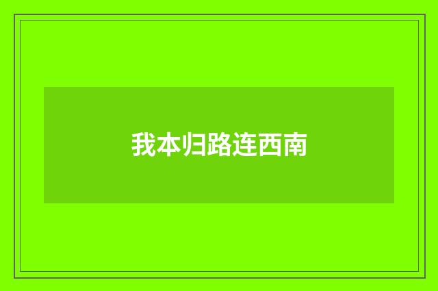 我本归路连西南