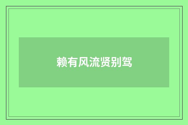 赖有风流贤别驾