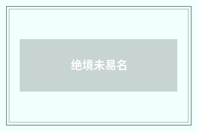 绝境未易名