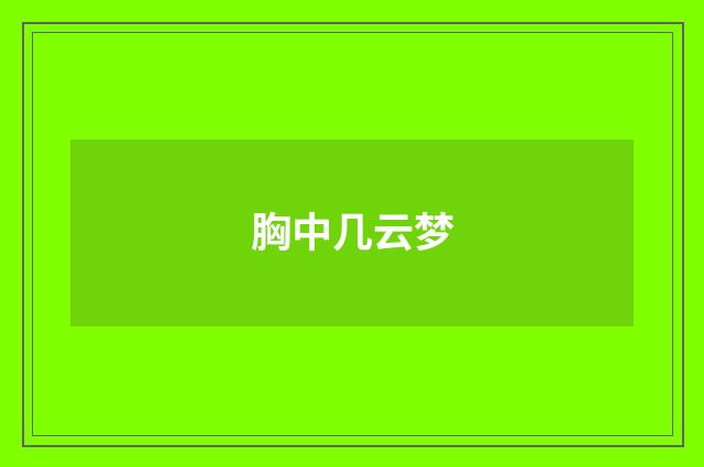 胸中几云梦