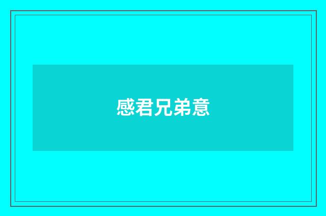感君兄弟意