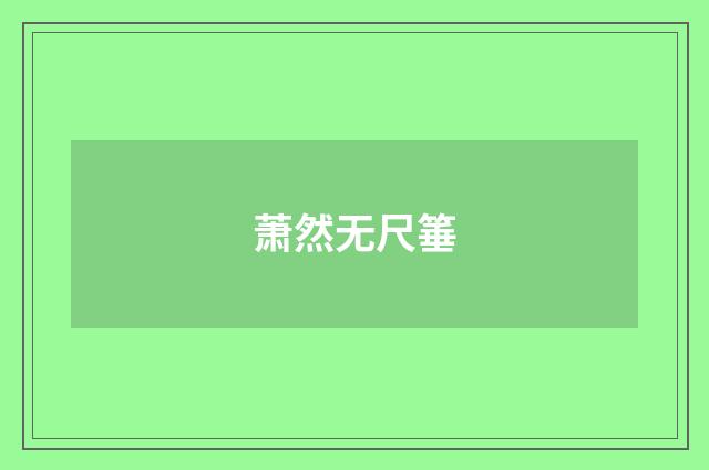萧然无尺箠