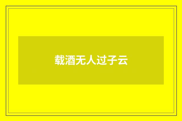 载酒无人过子云