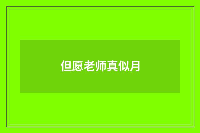 但愿老师真似月