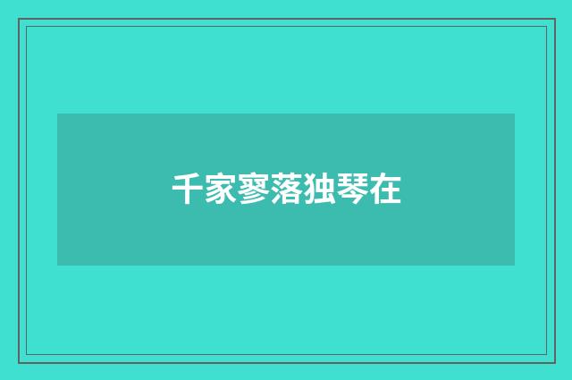 千家寥落独琴在