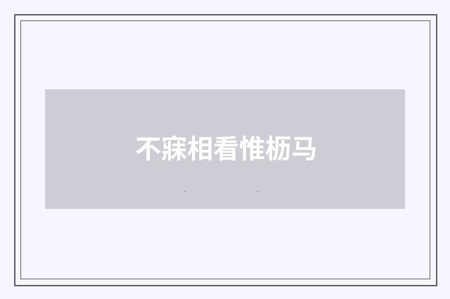 不寐相看惟枥马