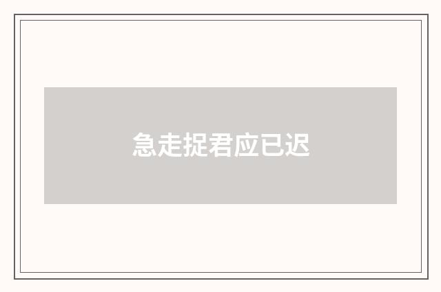急走捉君应已迟