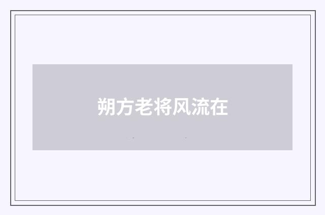 朔方老将风流在