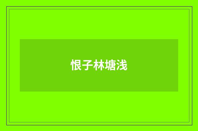 恨子林塘浅