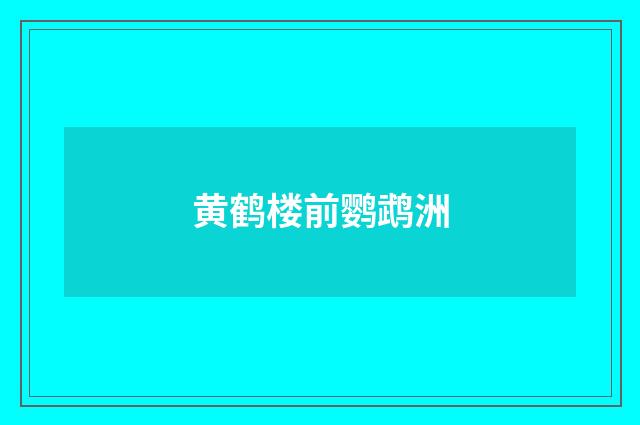 黄鹤楼前鹦鹉洲