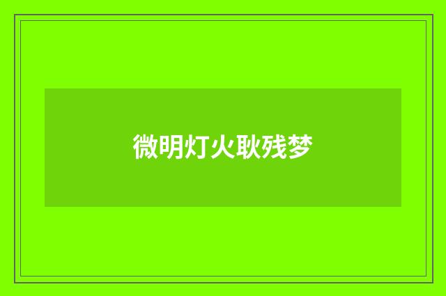 微明灯火耿残梦