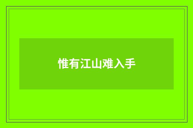 惟有江山难入手