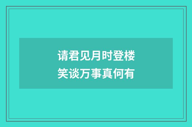 请君见月时登楼笑谈万事真何有