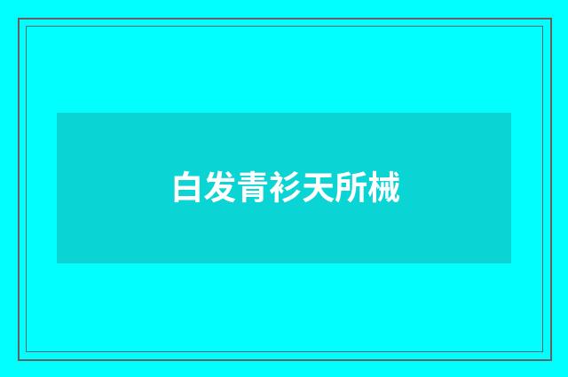 白发青衫天所械