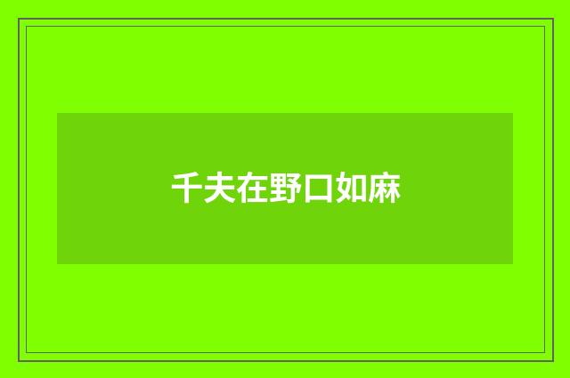 千夫在野口如麻
