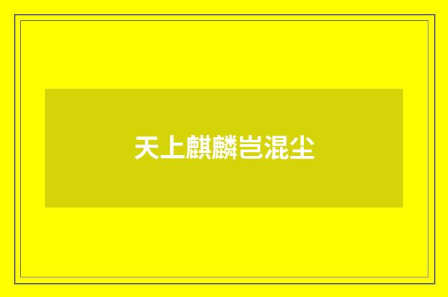 天上麒麟岂混尘