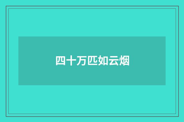 四十万匹如云烟