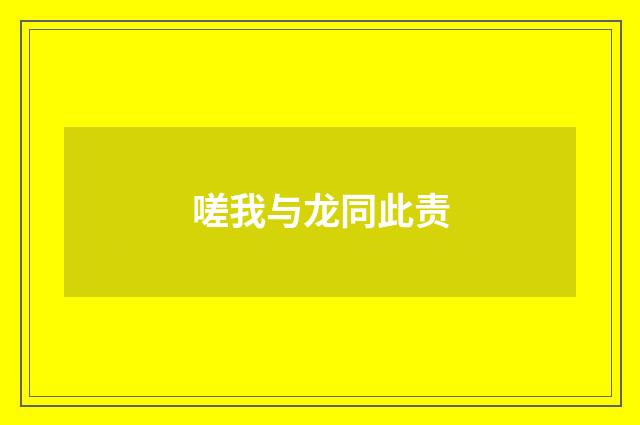 嗟我与龙同此责