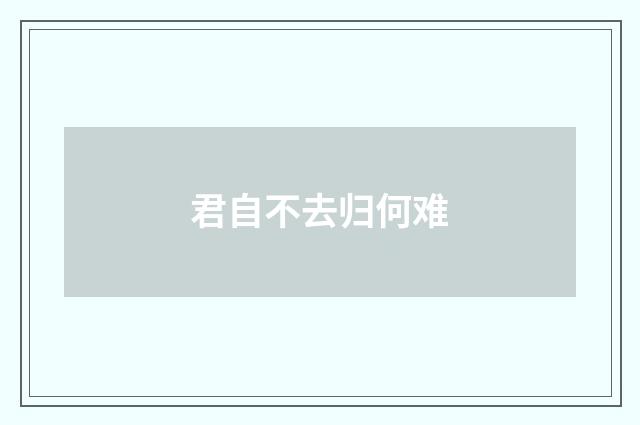 君自不去归何难