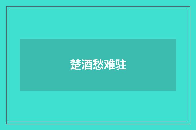 楚酒愁难驻