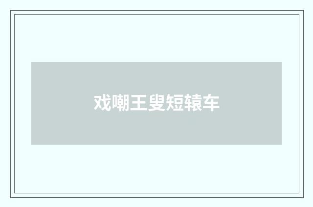 戏嘲王叟短辕车