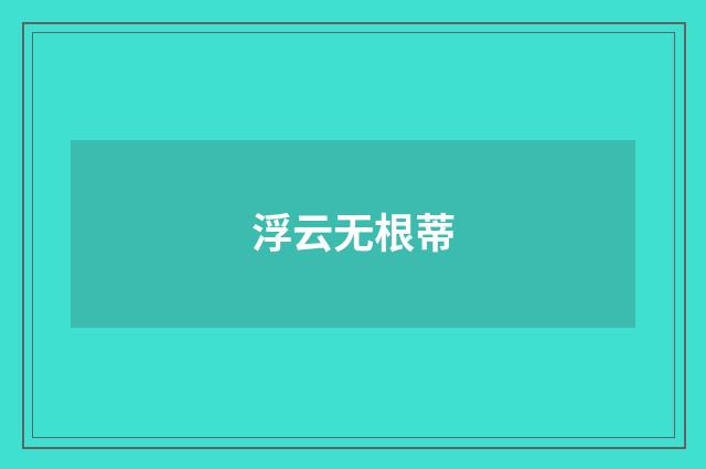 浮云无根蒂