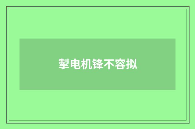 掣电机锋不容拟