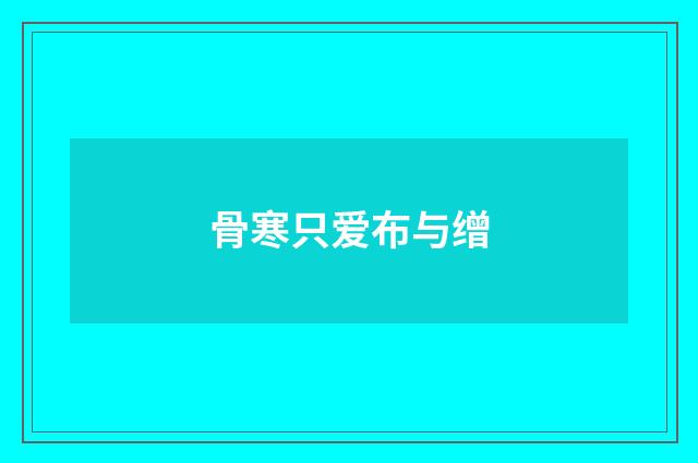 骨寒只爱布与缯