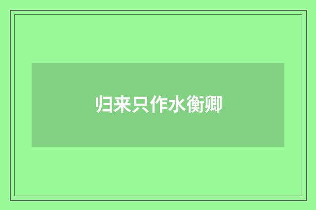 归来只作水衡卿