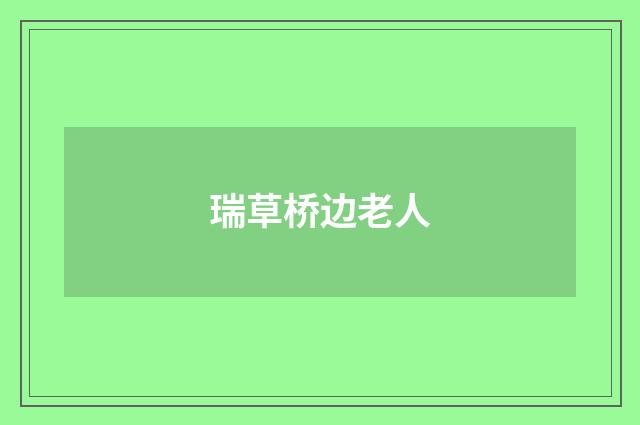 瑞草桥边老人