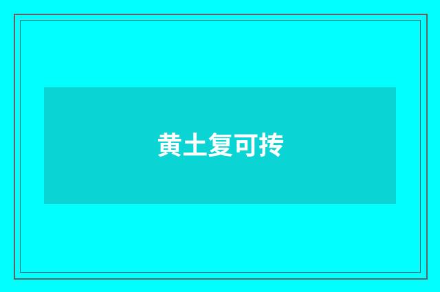 黄土复可抟