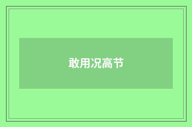 敢用况高节