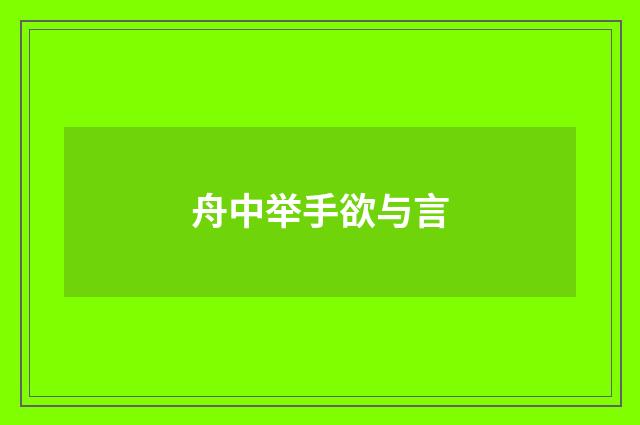 舟中举手欲与言