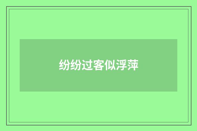纷纷过客似浮萍