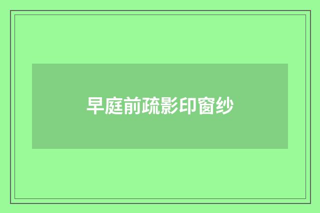 早庭前疏影印窗纱